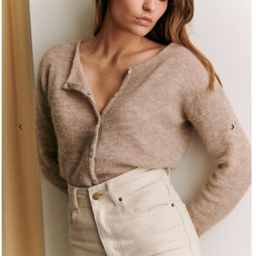 Sezane Gaspard Cardigan Light Beige S